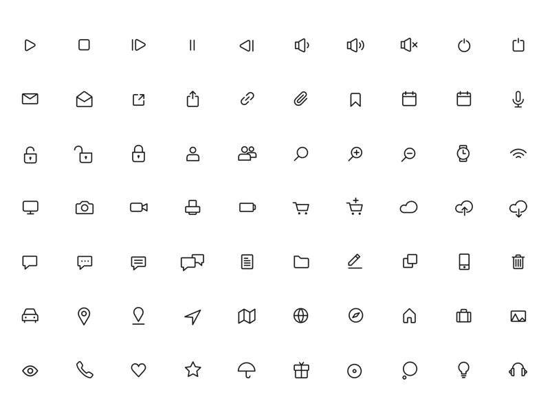 100 Minimal Rounded Icons