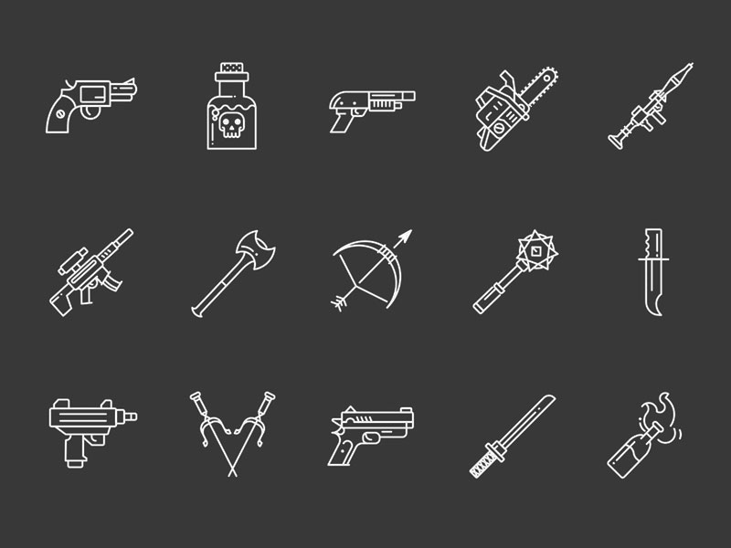 15 Weapons Icons