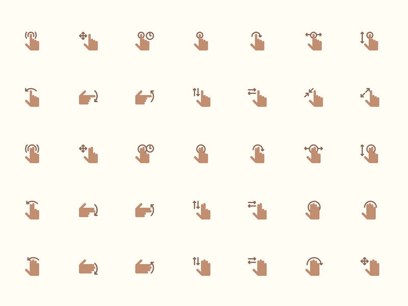 40 Hand Gesture Icons