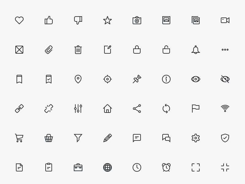 80 UI Outlined Icons