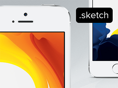 White iPhone 5S Sketch Vector Mockup