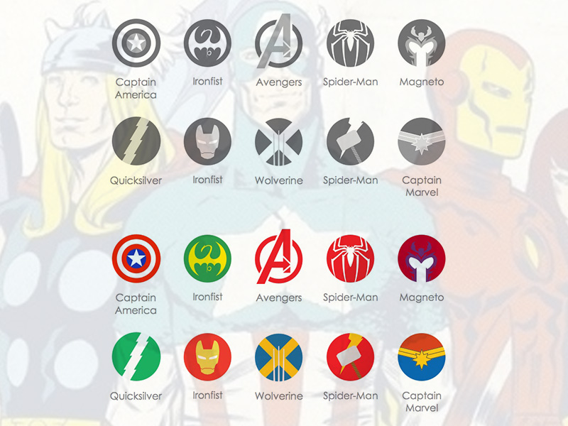 Marvel Icons Captain America, Iron Fist, Avengers