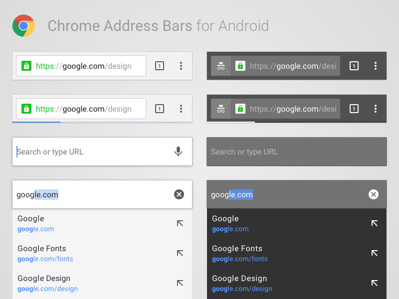 Android Chrome Address Bars