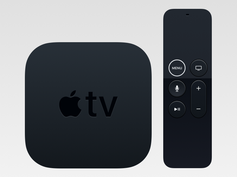 Apple TV and Remote Mockup