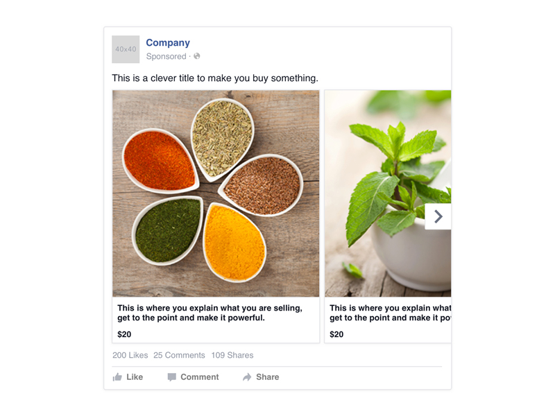 Facebook Desktop Carousel Ad Template
