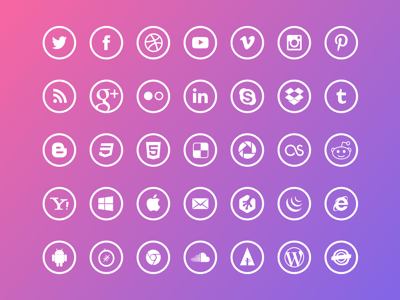 Free Outline Social Icons