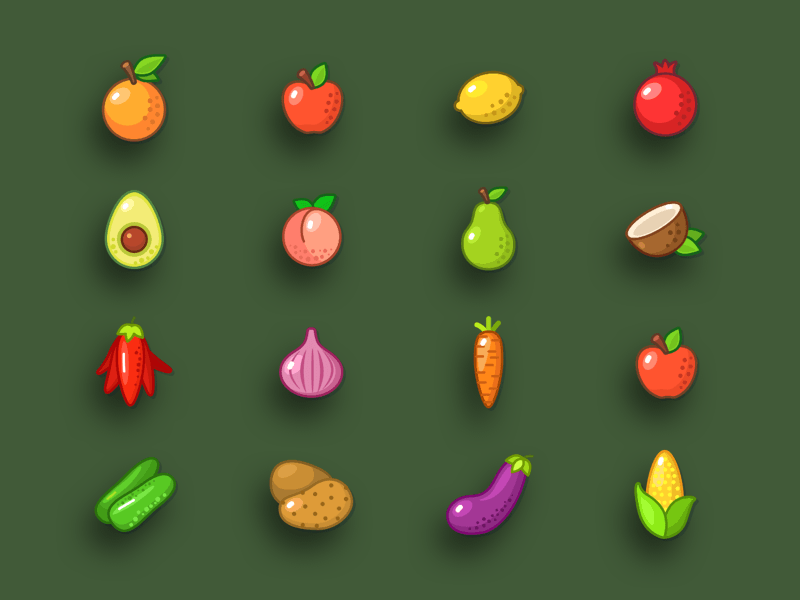 Fruits and Veggies Icons