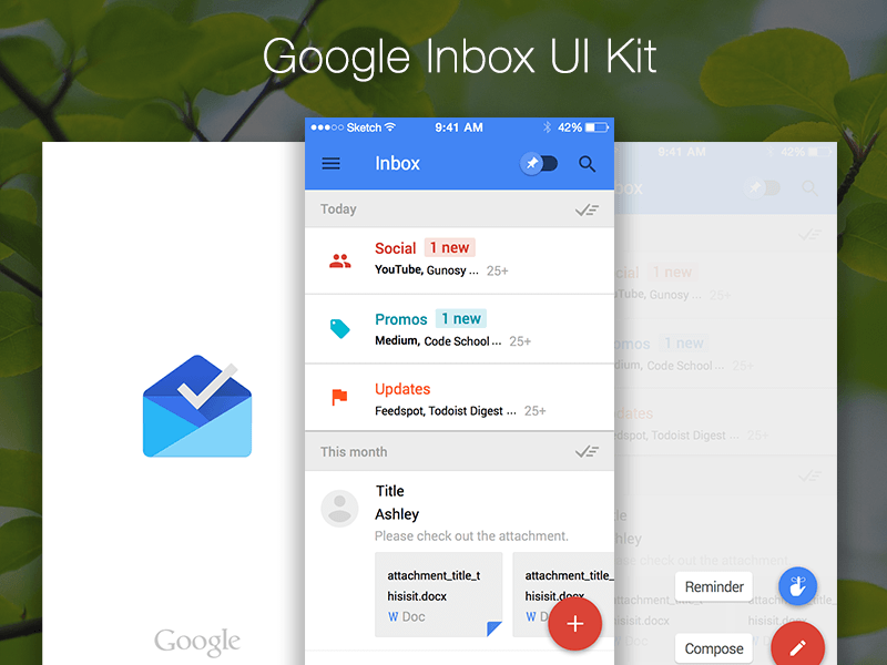 Google Inbox Mockup