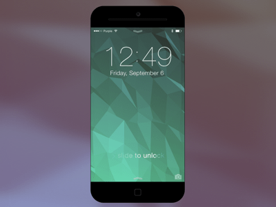 iOS 7 lock screen and iPhone 6 concept mockup
