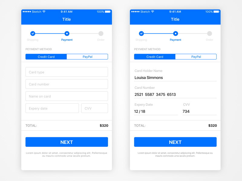 iOS Basic Payment View