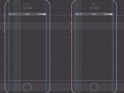 iPhone 5 Black Wireframe Template