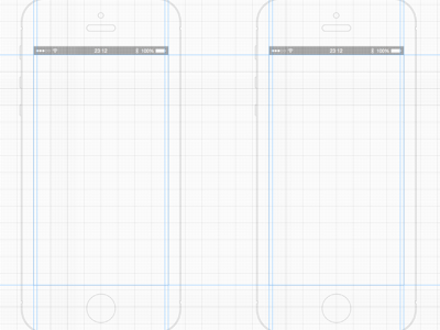 iPhone 5 White Wireframe Template