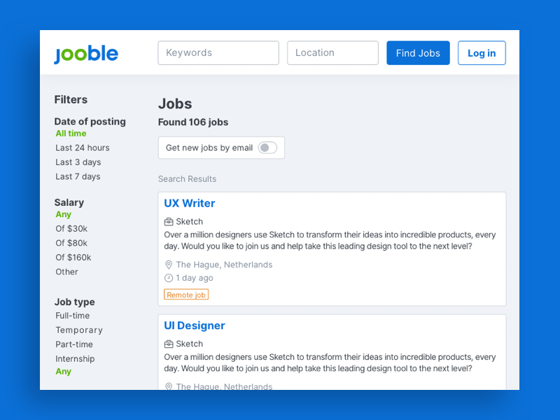 Jooble Job Search Template
