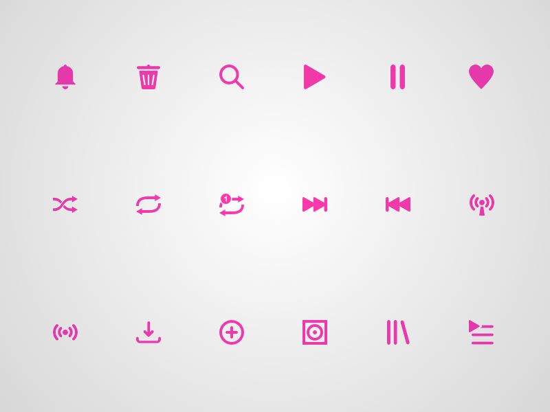 18 Music Player Icons