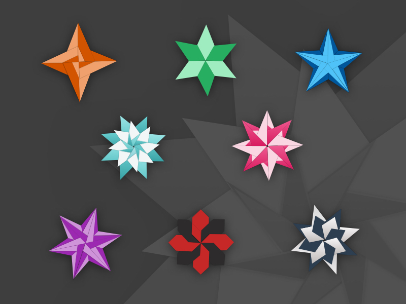 Origami Stars Illustrations
