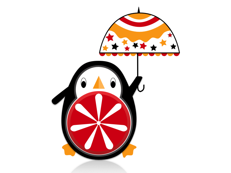 Cute Penguin with Umbrella