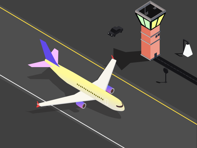 Plane Isometric Illustration
