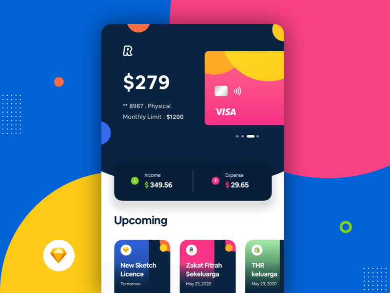 Colorful Banking Screen Concept