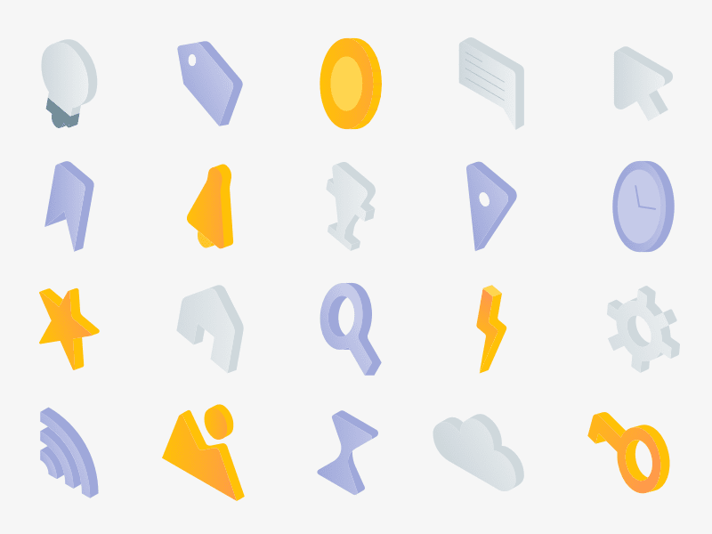 23 Isometric Icons