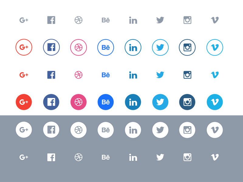 Social Media Icons, Banner Template, Buttons, Badges, Ad Sizes free