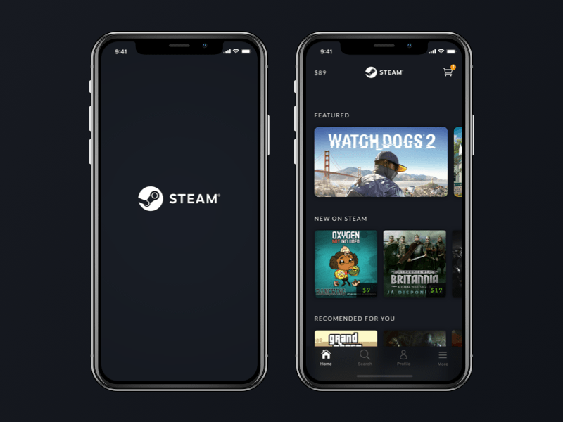Steam App Redesign - iPhone X