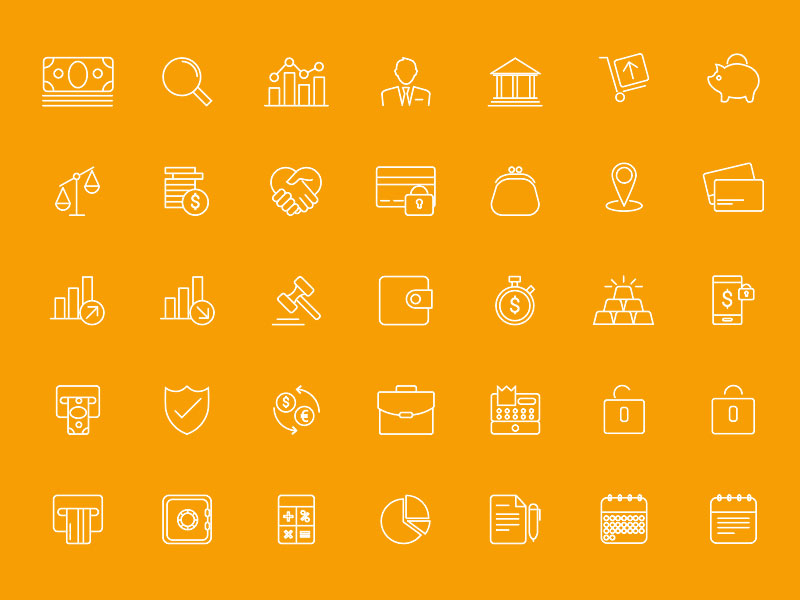 39 Thin Line Business Icons
