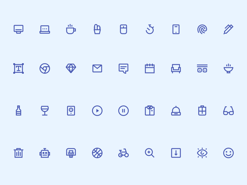 36 Tiny Line Icons