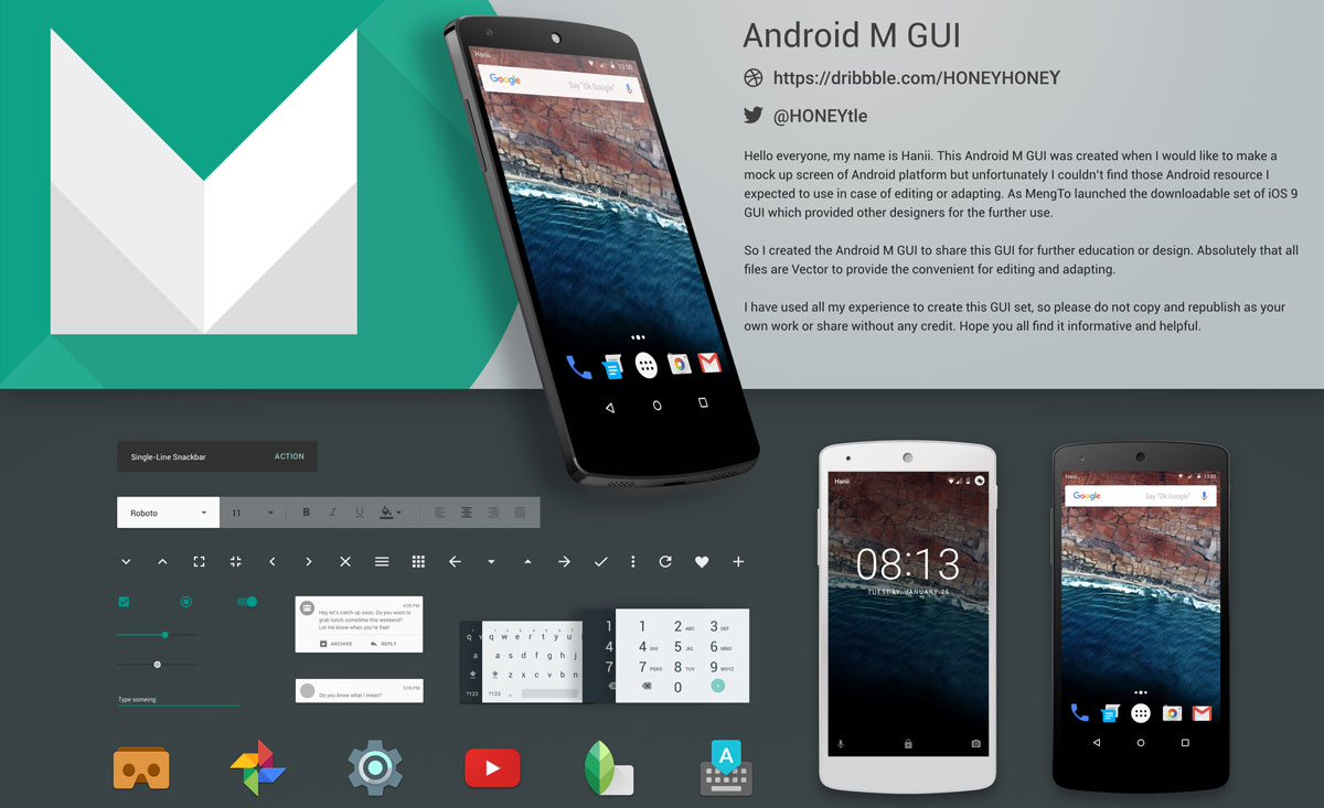Android M GUI Kit
