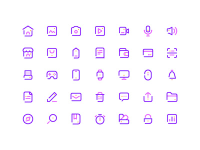 35 Simple Line Icons