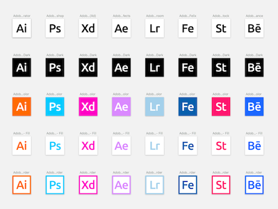 Adobe Product Icons