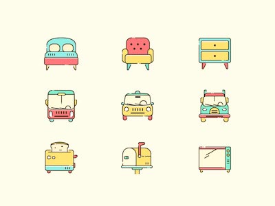 9 Colorful Icons