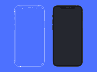 iPhone 12 Pro Mockup - Flat and Outlined