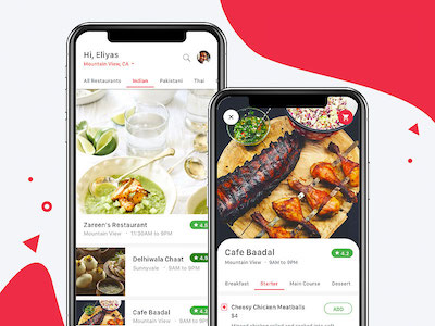iPhone X Food Delivery App Views