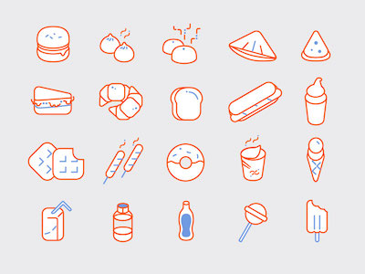 20 Food Line Icons