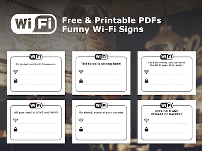 Free Wi-fi Printable Signs