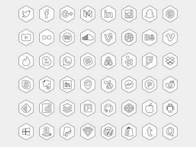 Hexagonal Icon Set