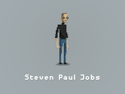 Steve Jobs Pixel Art Illustration