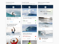 Home UI for the World Surf League Android App