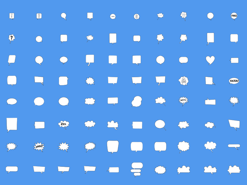 100 Speech Bubbles