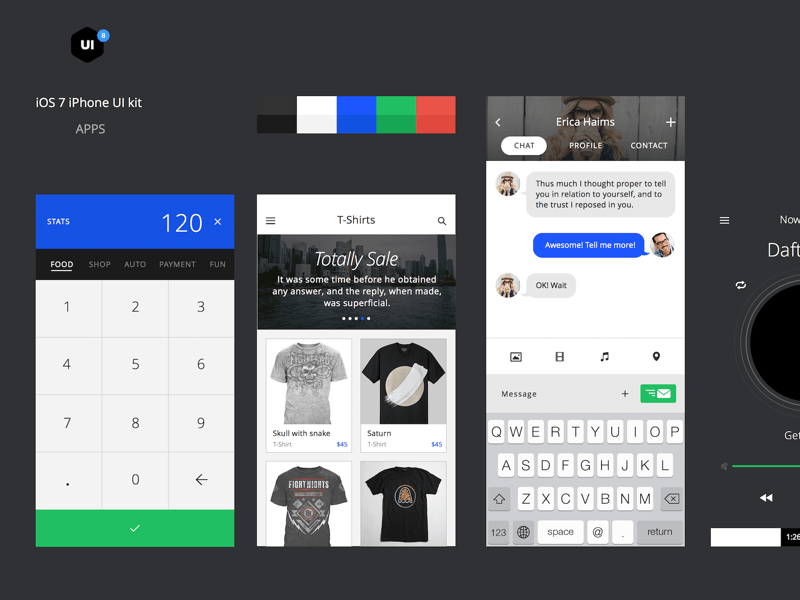 Apple iOS 7 UI kit