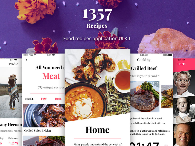 1357 Recipe App UI Kit