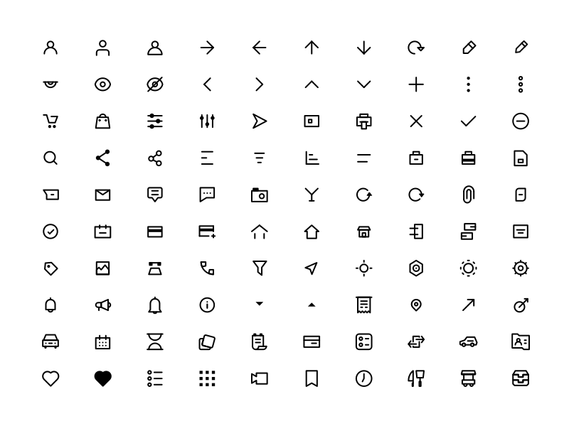 100 Basic 24px Icons