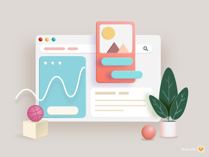 3D Dashboard Illustration