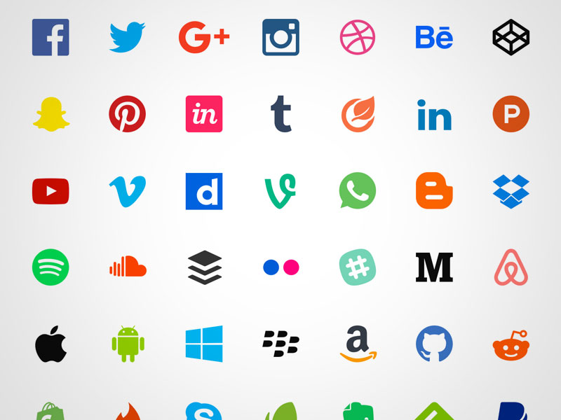 50 Free Flat Social Icons Sketch Freebie Download Free Resource For Sketch Sketch App Sources