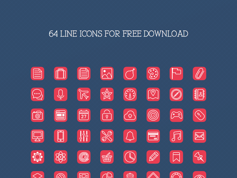 64 Sketch line icons