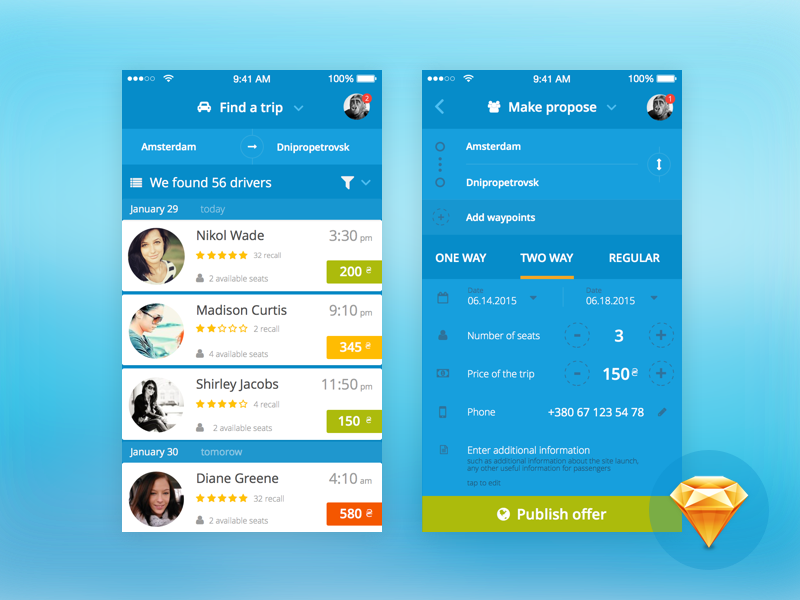 Blablacar Ride Sharing Redesign Sketch Freebie Download Free Resource For Sketch Sketch App Sources