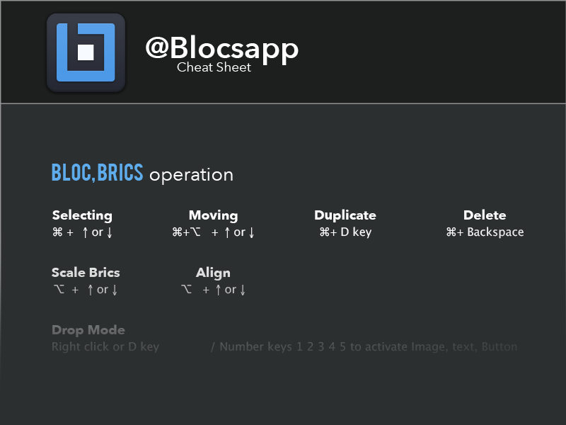 Blocsapp Cheat Sheet