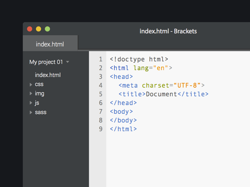 Brackets mockup default theme