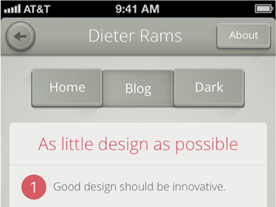 DieterRams iPhone UI