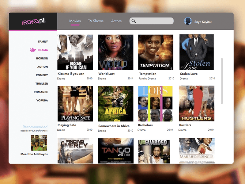 Concept design for Iroko TV